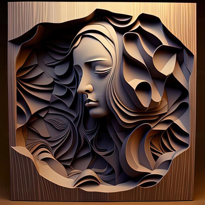 3D модель Американська художниця Келлі Віванко (STL)